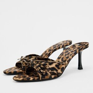 Animal print heeled sandals